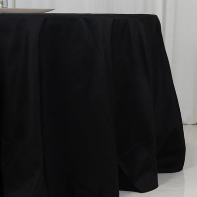 Fire Retardant Premium Polyester 120’’ Round Tablecloth Black - High-Performance Seamless Table Cover - Tablecloths