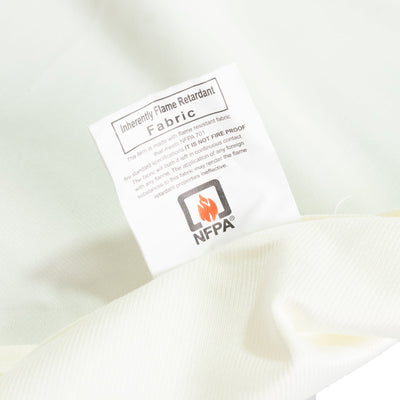 Fire Retardant Scuba Tablecloth – 90’’ Round Ivory Wrinkle Free Stain Resistant Polyester Cover - Tablecloths