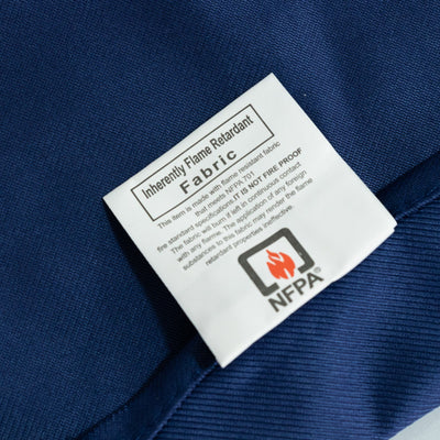 Fire Retardant Scuba Tablecloth – 90’’ Round Navy Blue Wrinkle Free Stain Resistant Polyester Cover - Tablecloths