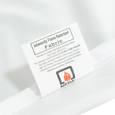 Fire Retardant Scuba Tablecloth – 90’’x156’’ Rectangle White Wrinkle Free Stain Resistant Seamless Polyester Cover