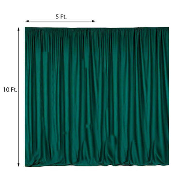 2 Pack Hunter Emerald Green Scuba Polyester Event Curtain Drapes, Durable Flame Resistant Backdrop Event Panels Wrinkle Free with Rod Pockets - 10ftx10ft