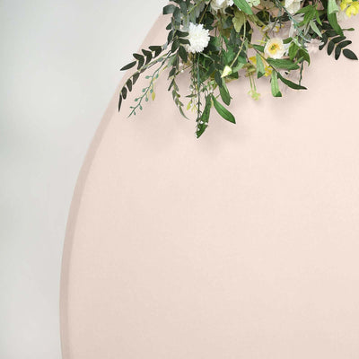7.5ft Matte Blush Round Spandex Fit Party Backdrop Stand Cover