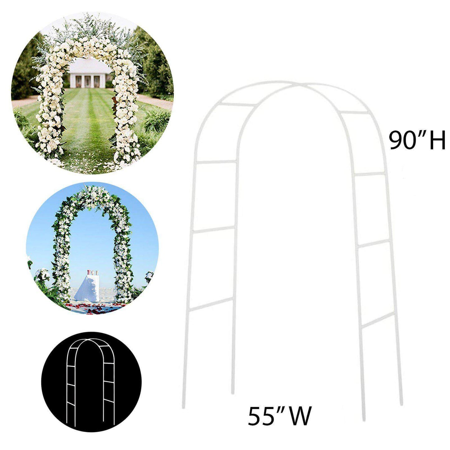 7ft Metal Wedding Arch, Flower Frame Arbor Backdrop Stand