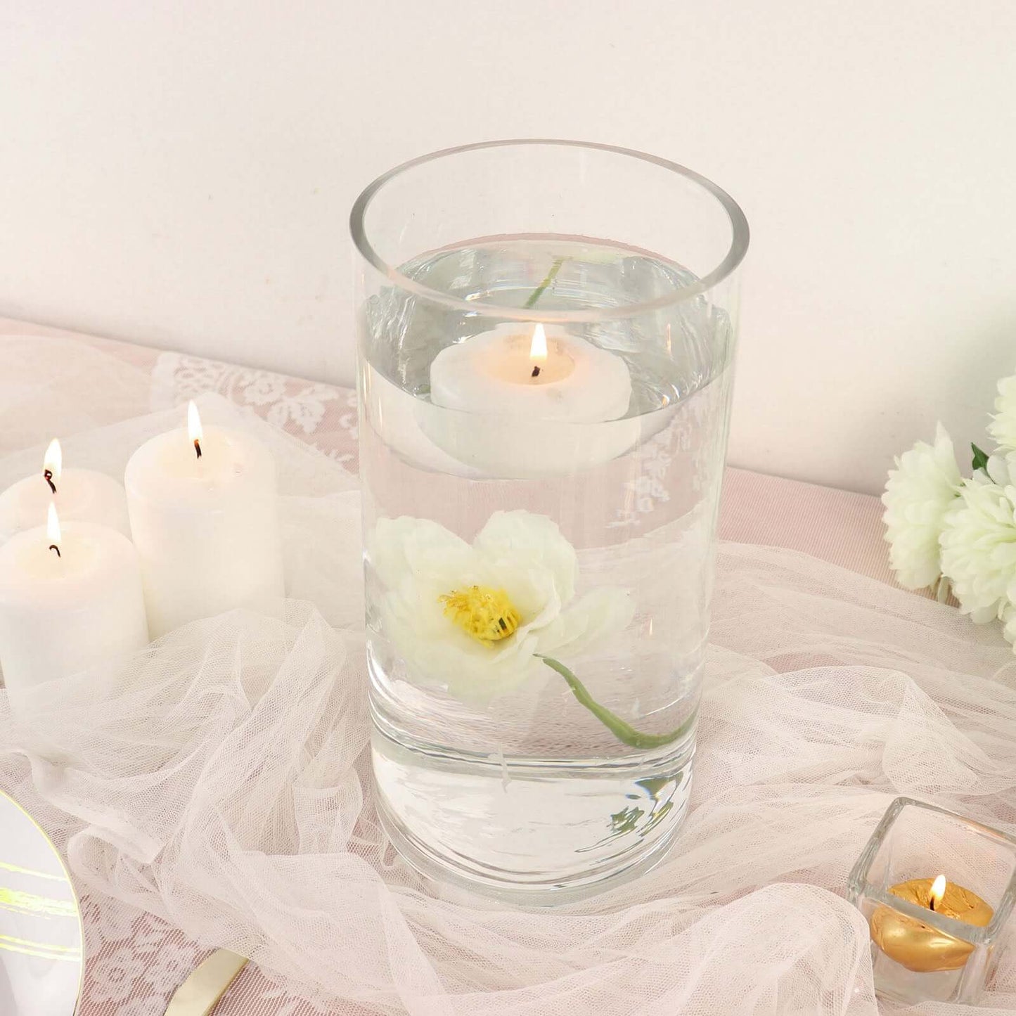 12-Pack Glass Flower Vases Cylinder Design Heavy Duty Clear - Stylish Centerpieces for Weddings 10"