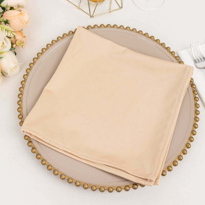 5 Pack Scuba 20"x20" Napkins Beige - Durable & Reusable Dinner Napkins