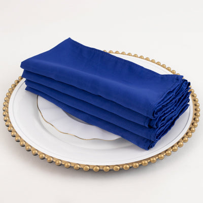 5 Pack Lamour Satin 20"x20" Napkins Royal Blue - Soft Matte Finish Dinner Napkins