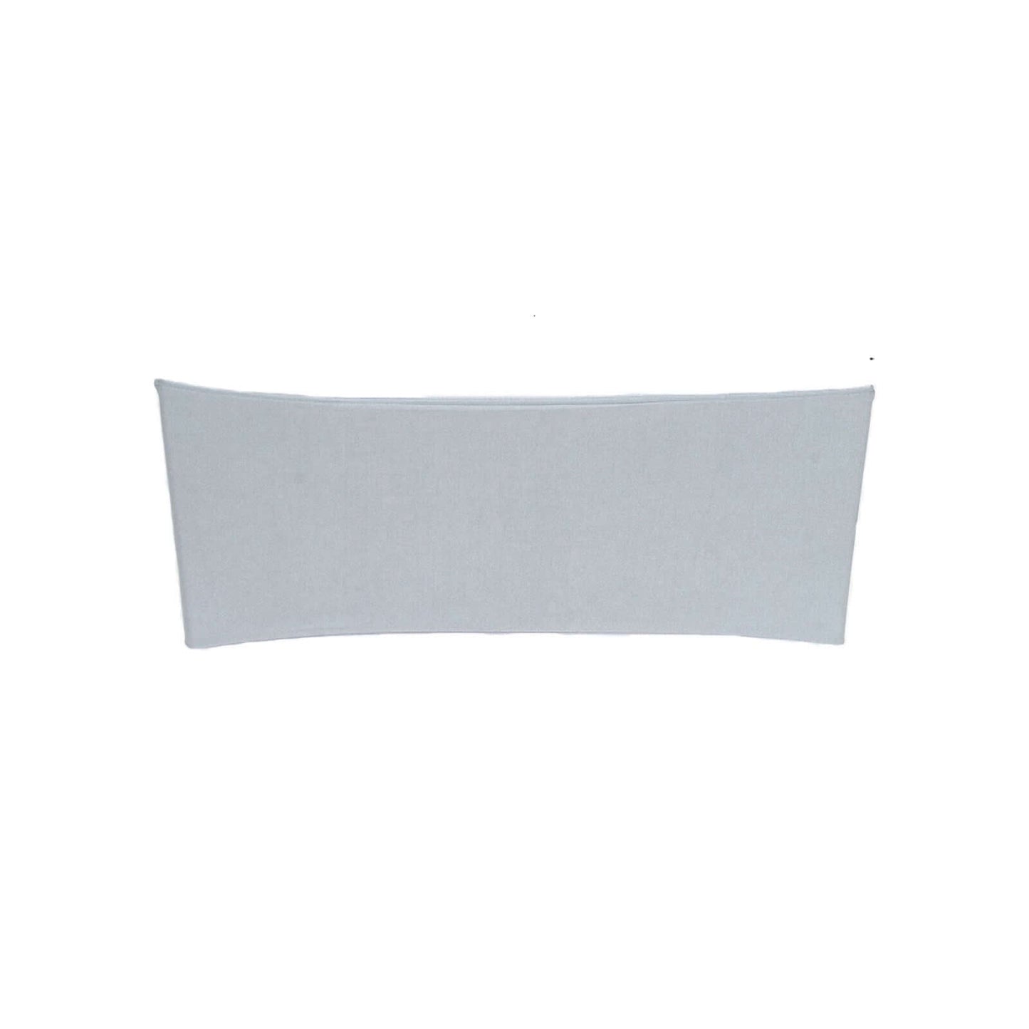 5 Pack Stretch Spandex Chair Sashes Silver - Fitted Finish Two Ply Heavy Duty Chair Bands 5"x12"