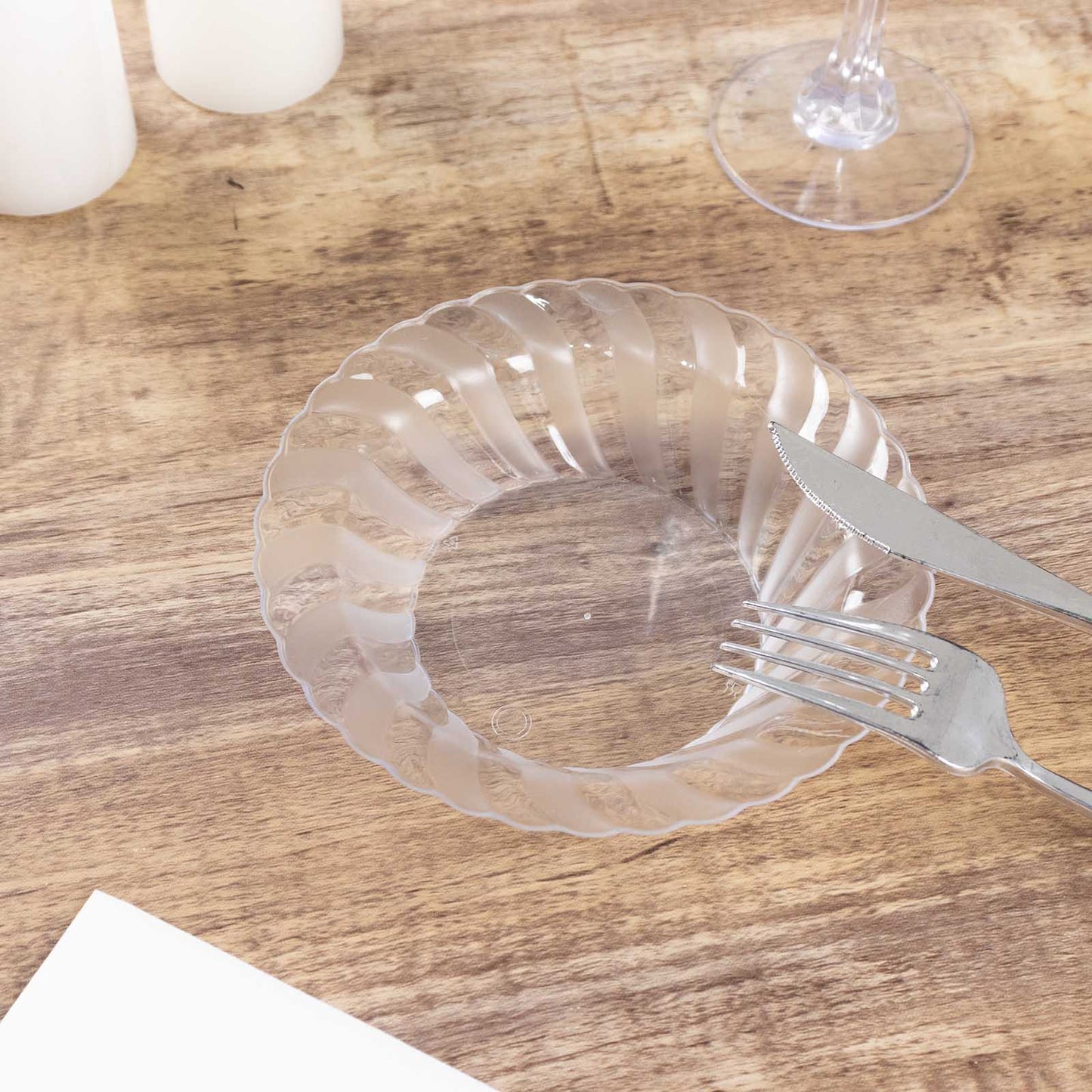 10-Pack Hard Plastic Fruit Bowls Clear Flared Design - Durable Disposable Bowls for Desserts 5oz