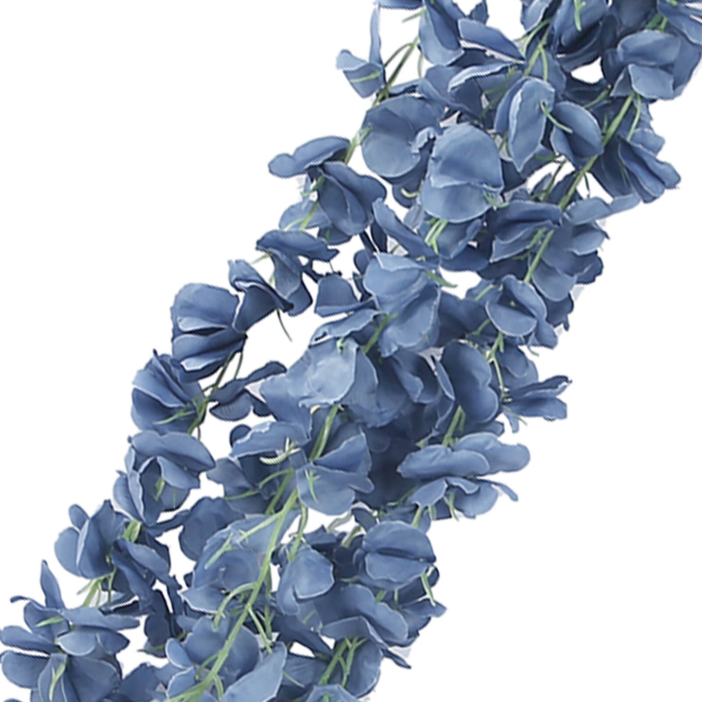 42" Silk Hanging Wisteria Flower Garland Vines in Dusty Blue, Elaborated 5 Full Strands in 1 Bush