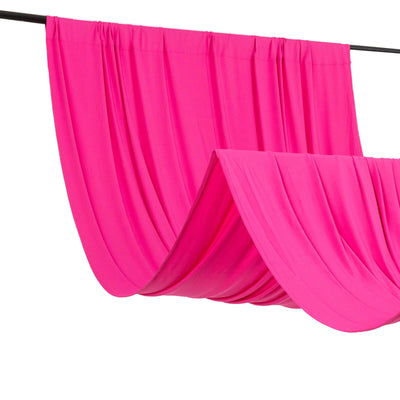Fuchsia 4-Way Stretch Spandex Event Curtain Drapes Wrinkle Free Backdrop Event Panel with Rod Pockets - 5ftx10ft