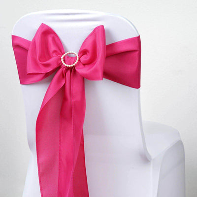 5 Pack Polyester Chair Sashes Fuchsia 6"x108"