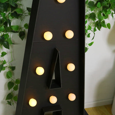 Giant LED Marquee Light Up Letter ’A’ Black 4ft Pre-Cut Foam Board with 10 Warm White Battery Operated LEDs Glue Gun