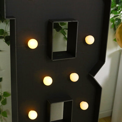 Giant LED Marquee Light Up Letter ’B’ Black 4ft Pre-Cut Foam Board with 10 Warm White Battery Operated LEDs Glue Gun