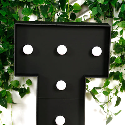 Giant LED Marquee Light Up Letter ’I’ Black 4ft Pre-Cut Foam Board with 10 Warm White Battery Operated LEDs Glue Gun