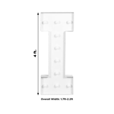 Giant LED Marquee Light Up Letter ’I’ White 4ft Pre-Cut Foam Board with 10 Warm White Battery Operated LEDs Glue Gun