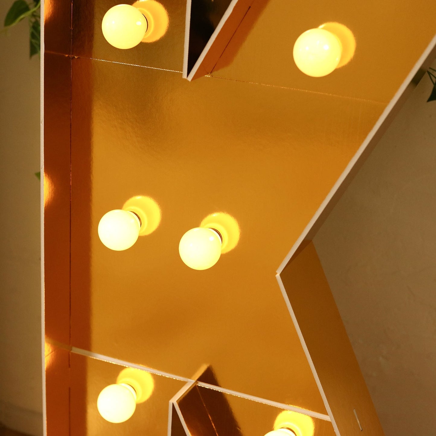 Giant LED Marquee Light Up Letter ’K’ Gold 4ft Pre-Cut Foam Board with 10 Warm White Battery Operated LEDs Glue Gun