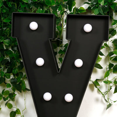Giant LED Marquee Light Up Letter ’Y’ Black 4ft Pre-Cut Foam Board with 10 Warm White Battery Operated LEDs Glue Gun