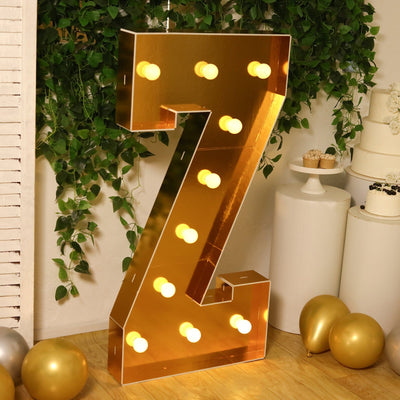 Giant LED Marquee Light Up Letter ’Z’ Gold 4ft Pre-Cut Foam Board with 10 Warm White Battery Operated LEDs Glue Gun