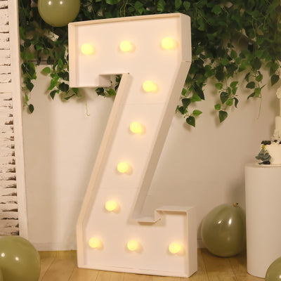 Giant LED Marquee Light Up Letter ’Z’ White 4ft Pre-Cut Foam Board with 10 Warm White Battery Operated LEDs Glue Gun