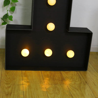 Giant LED Marquee Light Up Number ’1’’ Black 4ft Pre-Cut Foam Board with 10 Warm White Battery Operated LEDs Glue Gun