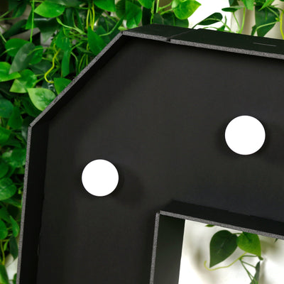 Giant LED Marquee Light Up Number ’6’’ Black 4ft Pre-Cut Foam Board with 10 Warm White Battery Operated LEDs Glue Gun