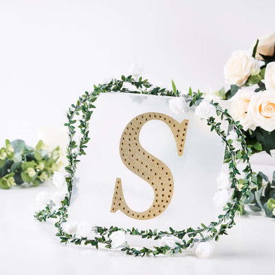 Decorative Rhinestone Alphabet "S" Letter Stickers, Glitter Adhesive Craft Letters Gold DIY Sparkle Embellishments 8"