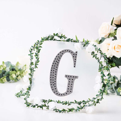 Decorative Rhinestone Alphabet "G" Letter Stickers, Glitter Adhesive Craft Letters Black DIY Sparkle Embellishments 8"