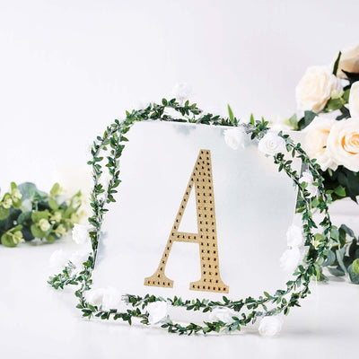 Decorative Rhinestone Alphabet "A" Letter Stickers, Glitter Adhesive Craft Letters Gold DIY Sparkle Embellishments 8"