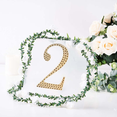 Decorative Rhinestone Number "2" Stickers, Glitter Adhesive Craft Numbers Gold DIY Sparkle Embellishments 8"