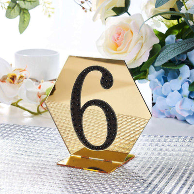 Decorative Rhinestone Number "6" Stickers, Glitter Adhesive Craft Numbers Black DIY Sparkle Embellishments 4"
