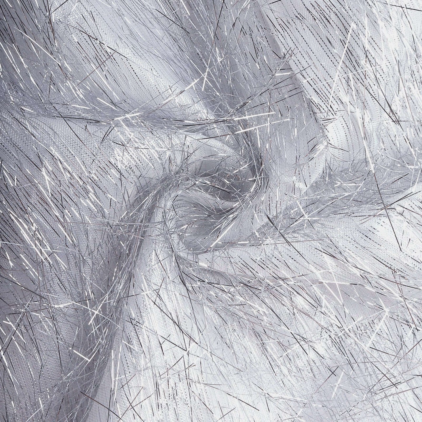 8ft Silver Metallic Fringe Shag Event Drapery Panel, Shimmery Tinsel Polyester Divider Backdrop Curtain