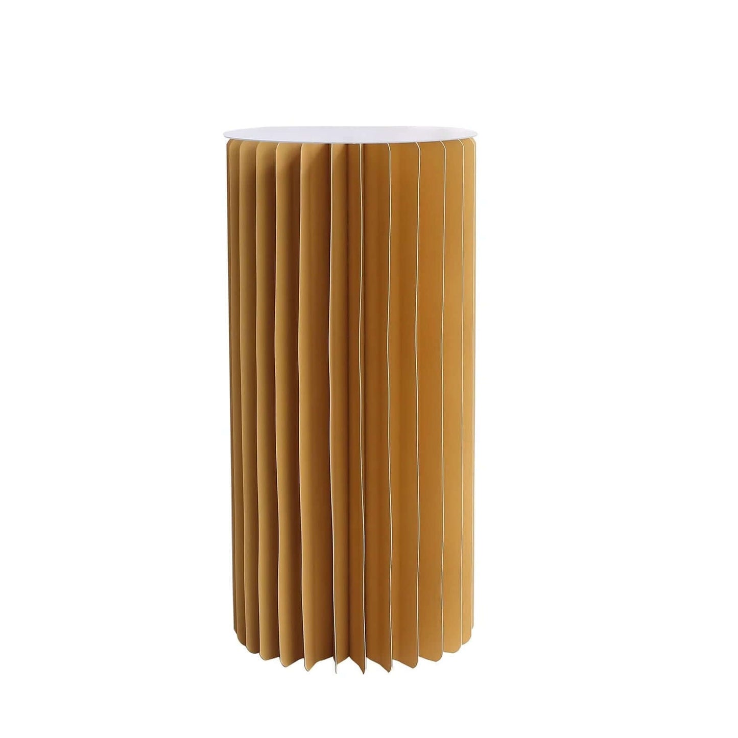 24" Gold Cylinder Display Column Stand, Pillar Pedestal Stand With Top Plate