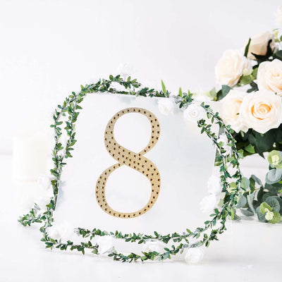 Decorative Rhinestone Number "8" Stickers, Glitter Adhesive Craft Numbers Gold DIY Sparkle Embellishments 8"