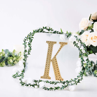 Decorative Rhinestone Alphabet "K" Letter Stickers, Glitter Adhesive Craft Letters Gold DIY Sparkle Embellishments 8"