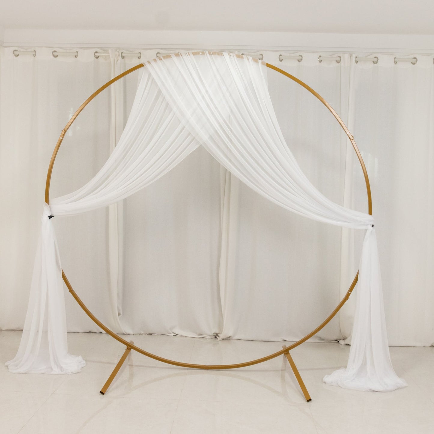 White Sheer Backdrop Drape – 5ftx32ft Wedding Arch & Ceiling Decor Panel, Wrinkle Free with Soft Shimmer