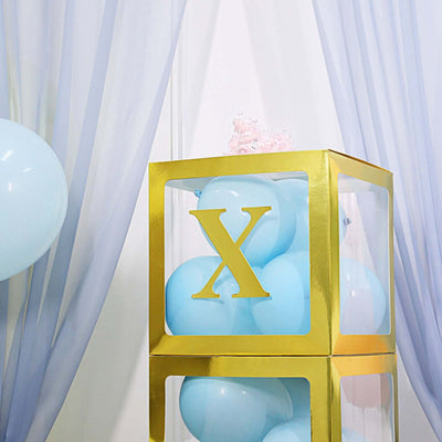 4-Pack Stickers Banner Custom Alphabet "X" Design Gold - Text Stick-On Decorative Letters 5"