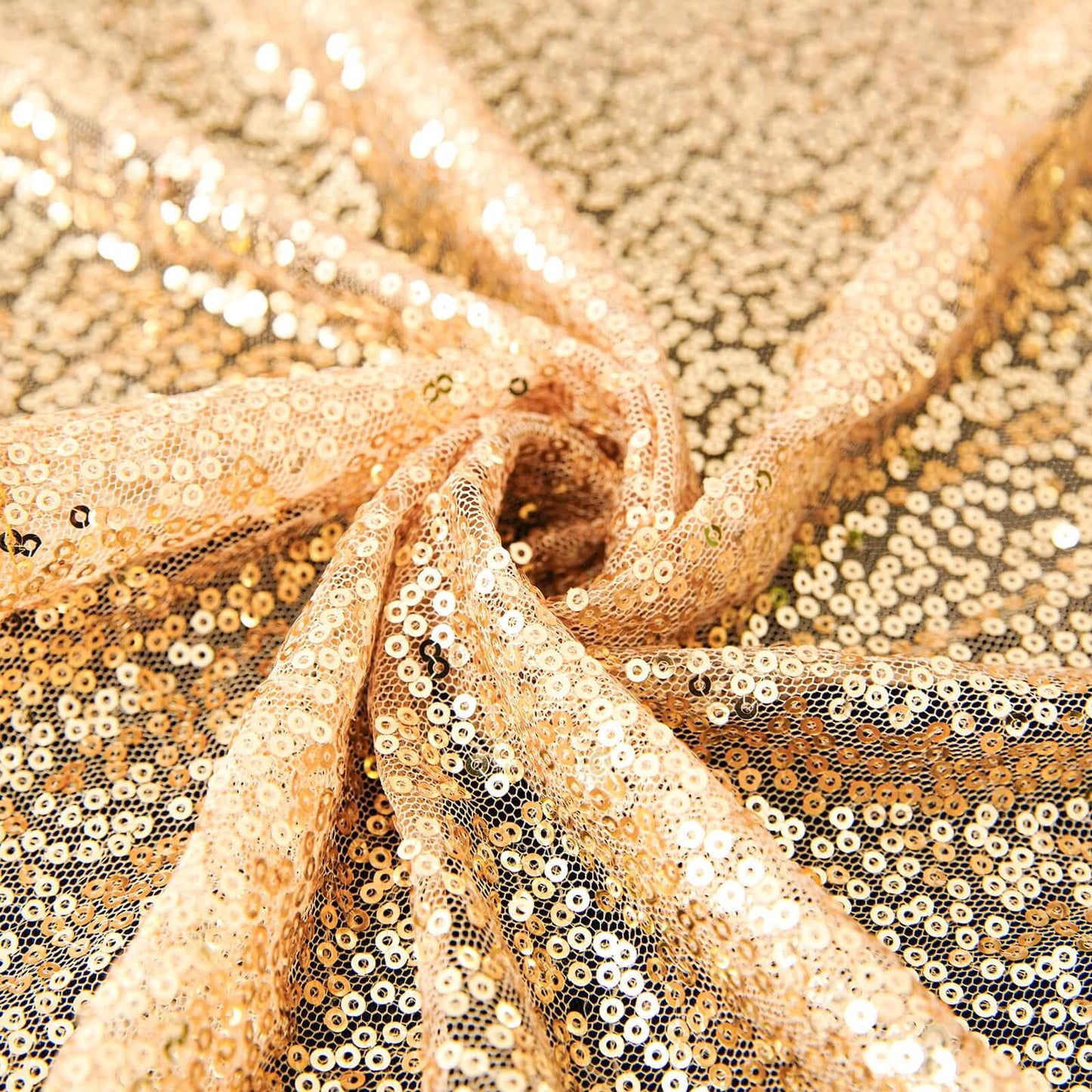 Sequin 120" Round Tablecloth Champagne - Seamless Glittering Table Cover