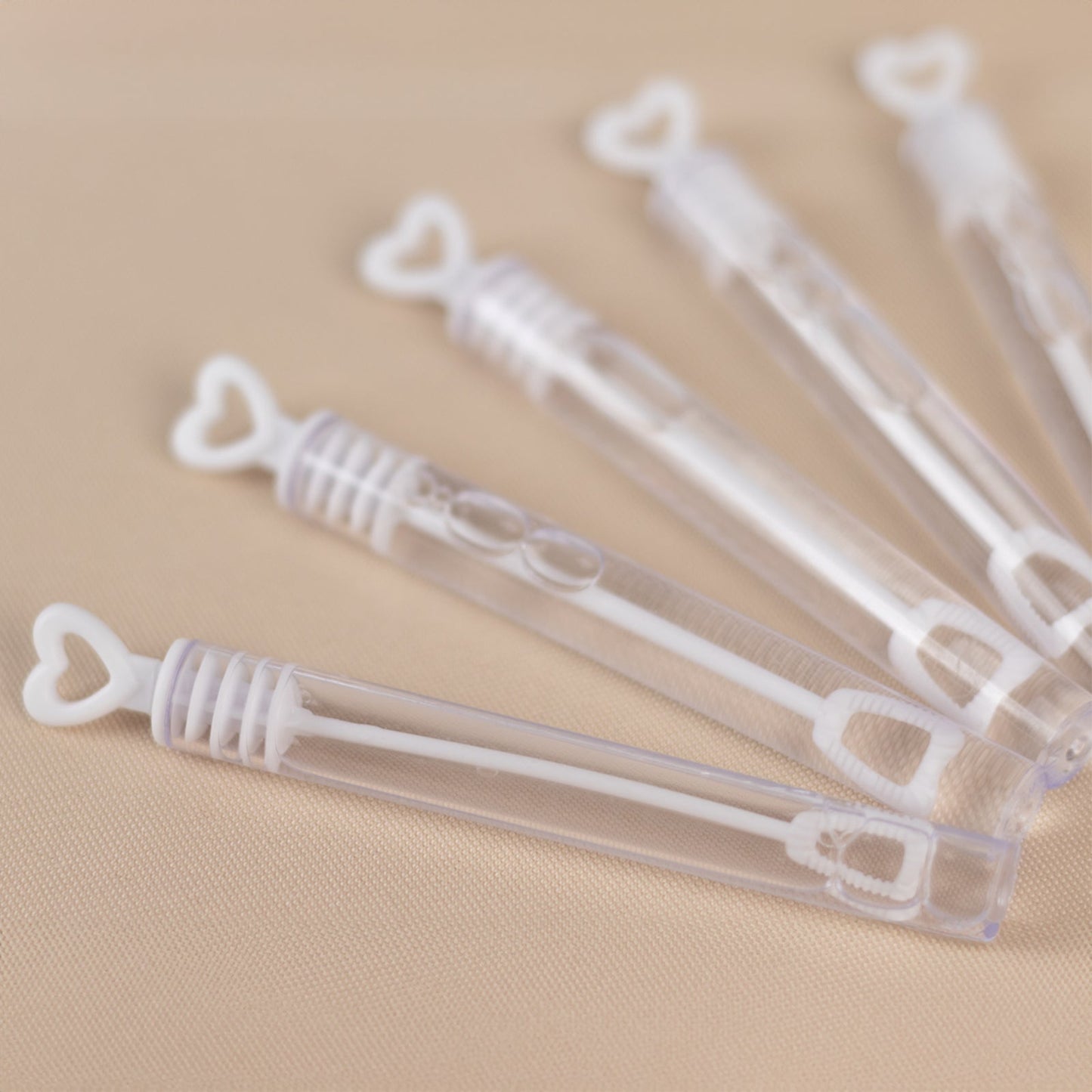 48 Pack 4" White Heart Chemistry Tube Bubbles Bridal Wedding Shower Favor