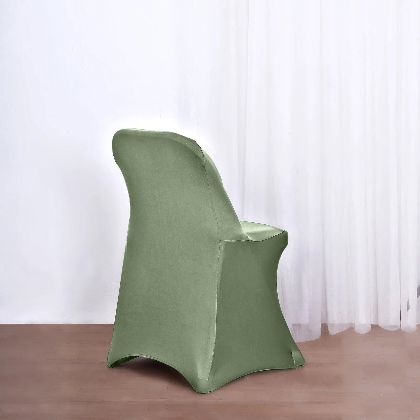 10 Pack Stretch Spandex Chair Covers Dusty Sage Green for Folding Chairs - Durable 160GSM Fitted Slipcovers