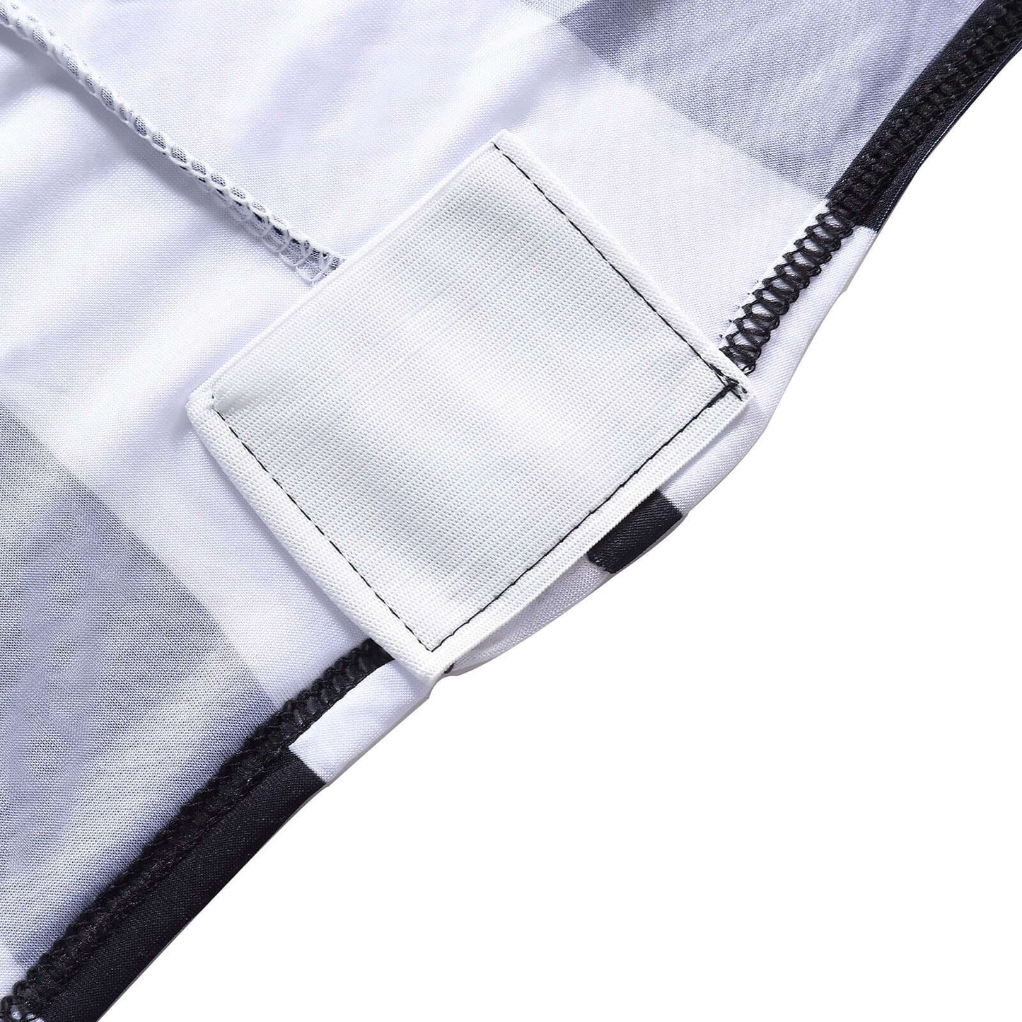 Spandex Chair Cover with Foot Pockets for Banquet Chairs Black/White 2" Stripes - Durable 160GSM Fitted Slipcover for Weddings & Gatherings