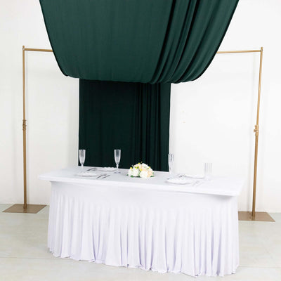 Hunter Emerald Green 4-Way Stretch Spandex Event Curtain Drapes Wrinkle Free Backdrop Event Panel with Rod Pockets