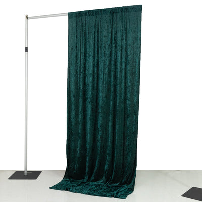 Hunter Emerald Green Crushed Velvet Backdrop Curtain – 5ft x 10ft Event Drape with Rod Pocket Privacy Panel for Photo