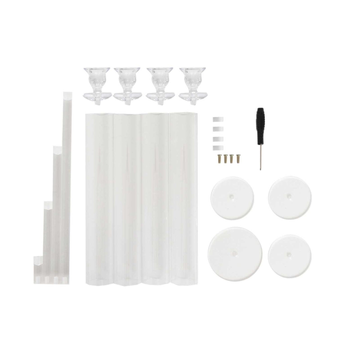 Set of 4 Acrylic Taper Candlestick Holders, Clear Tall Chimney Tube Candle Shades Hurricane Candle Stands 14", 18", 22", 26"