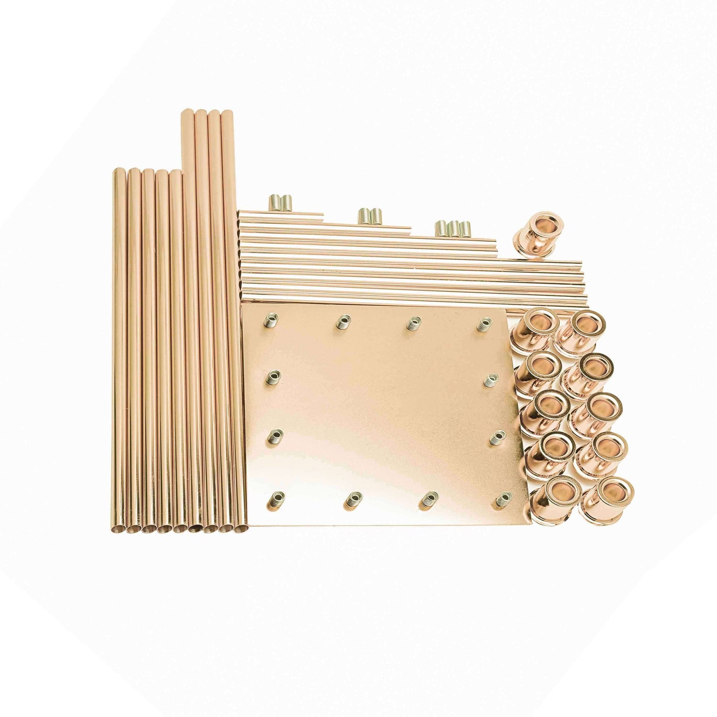 12-Arm Cluster Taper Candle Holder Gold with Clear Glass Shades - Grand Candle Arrangement for Events 57"