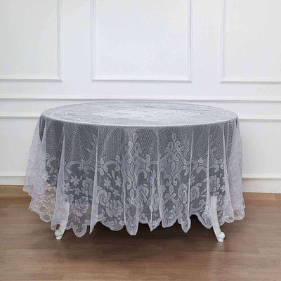 Lace 90" Round Tablecloth White - Premium Design for Versatile Table Decor