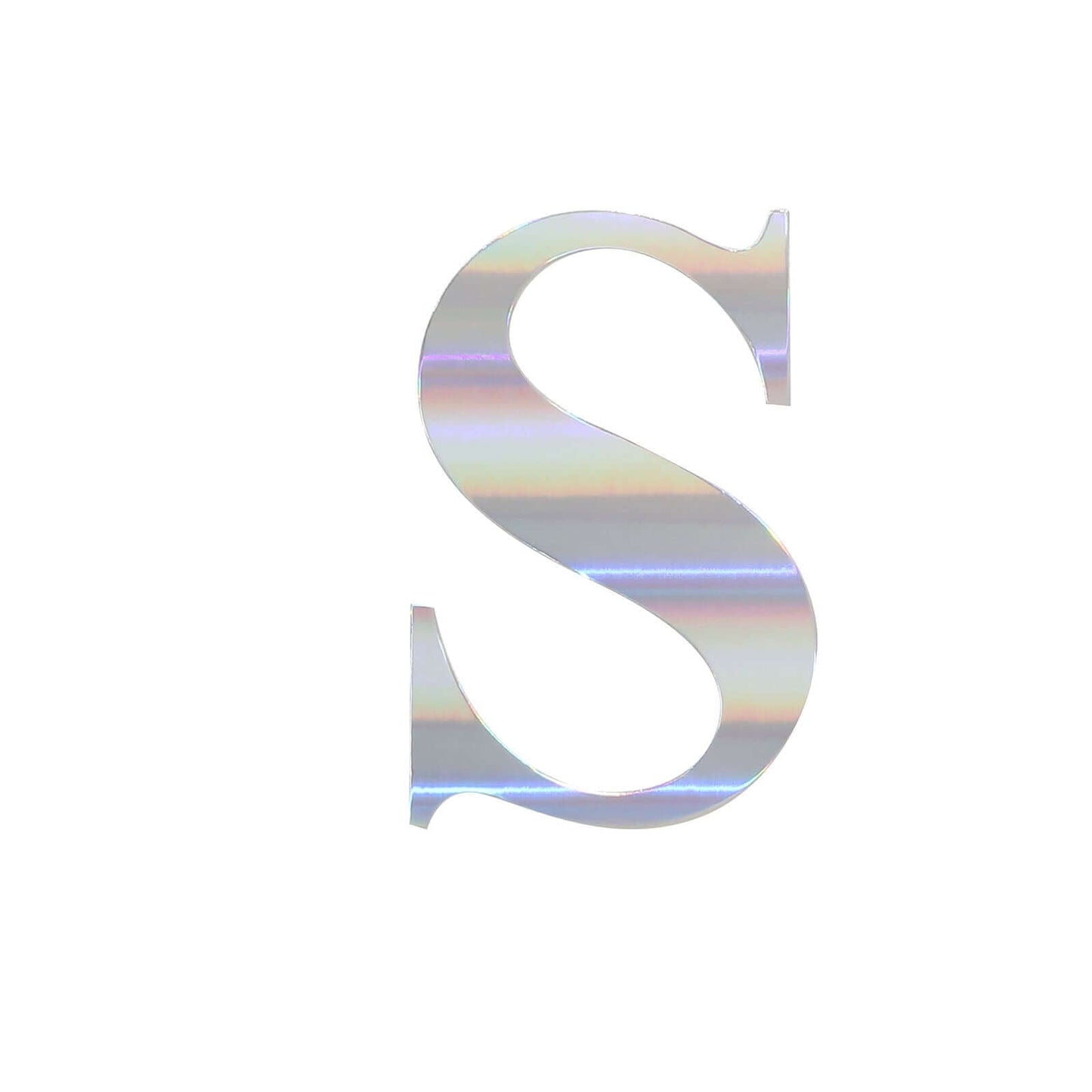 4 Pack 5" Iridescent Alphabet Stickers Banner, Customizable Stick on Letters - S