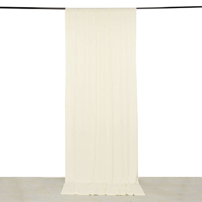 Ivory 4-Way Stretch Spandex Event Curtain Drapes Wrinkle Free Backdrop Event Panel with Rod Pockets - 5ftx12ft