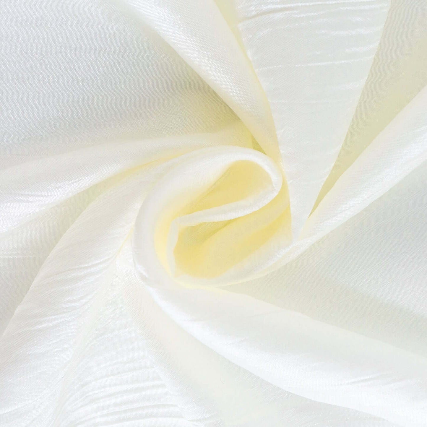Taffeta 72"x72" Table Overlay Square Tablecloth Ivory - Accordion Crinkle Table Cover