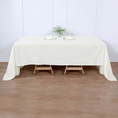 Polyester 60"x126" Rectangle Tablecloth Ivory - Wrinkle-Resistant Design Table Cover