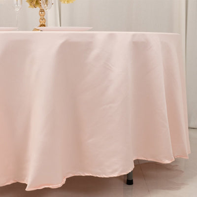 Lamour Satin 108’’ Round Tablecloth Blush - Durable & Silk-Like Table Cover - Tablecloths
